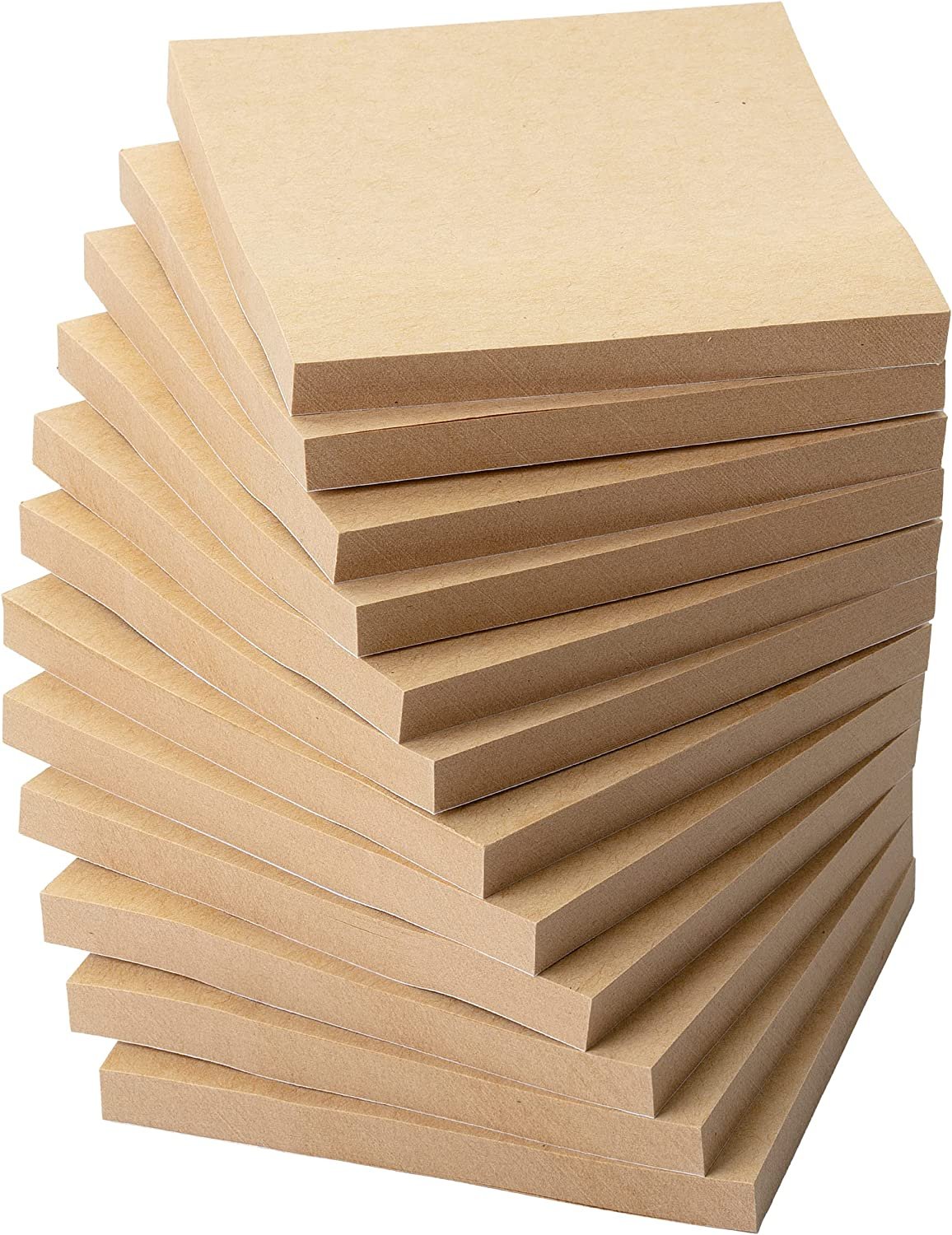 Mr. Pen- Kraft Sticky Notes, 3”x3”, 12 Pads, Kraft Paper Sticky Notes, Sticky Note Pads, Self-Stick Note Pads, Brown Sticky Notes